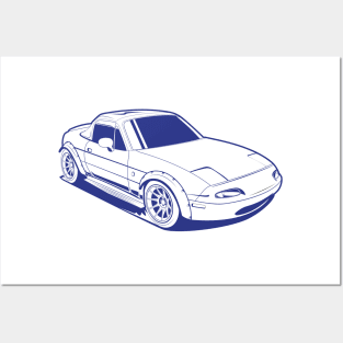 Blue line miata classic Posters and Art